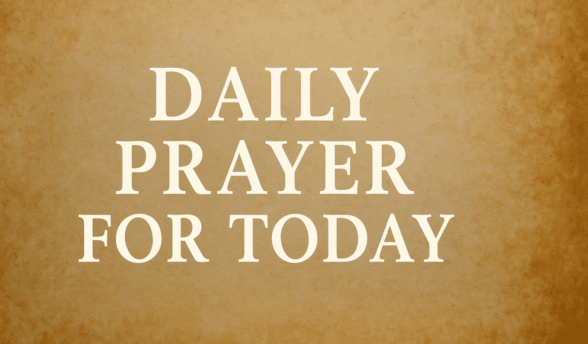 Daily Prayer For Today 2026